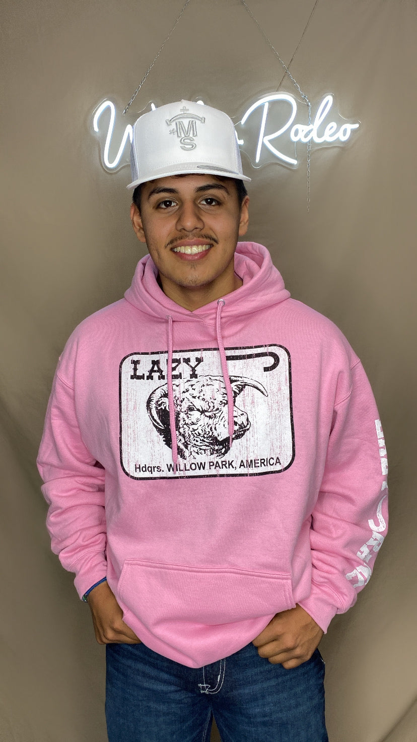 Lazy j pink hoodie