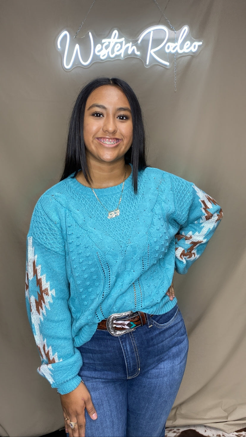 Ariat turquoise sweater