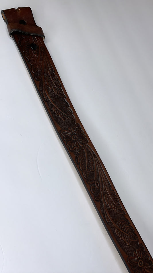 Belt tooled belt brown