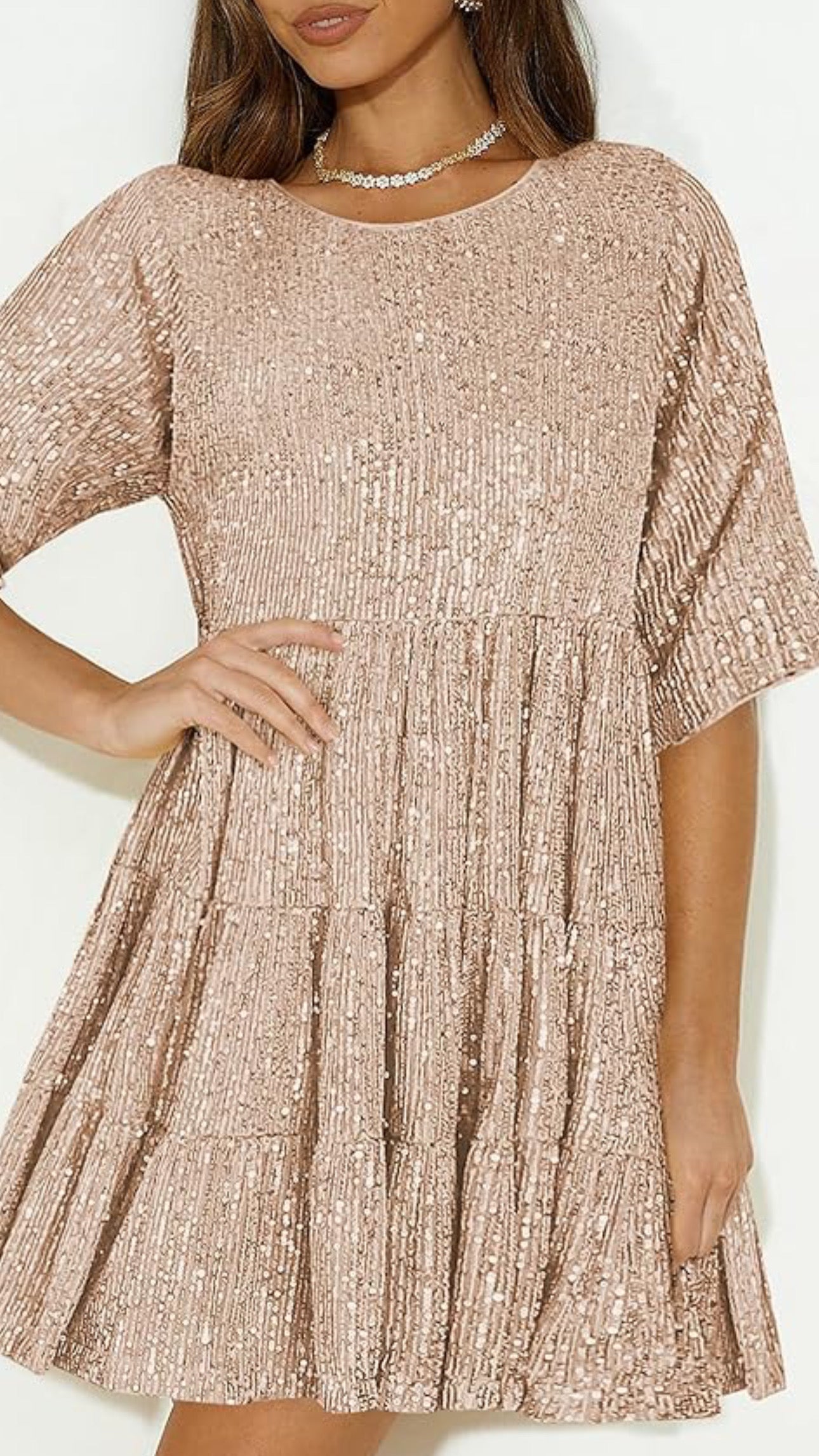 Champagne sequined dress