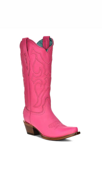 Corral Women's Hot Pink Snip Toe Cowboy Boots