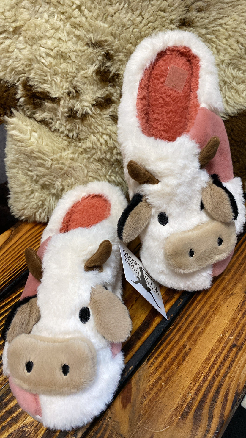 Slippers pink cow