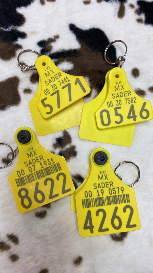 Cow tag keychains