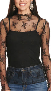 Lace top black