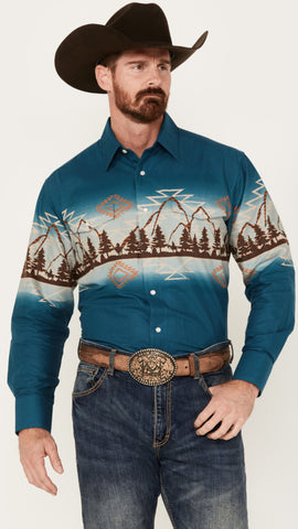 PANHANDLE MEN'S LONG SLEEVE PEARL SNAP WESTERN SHIRT