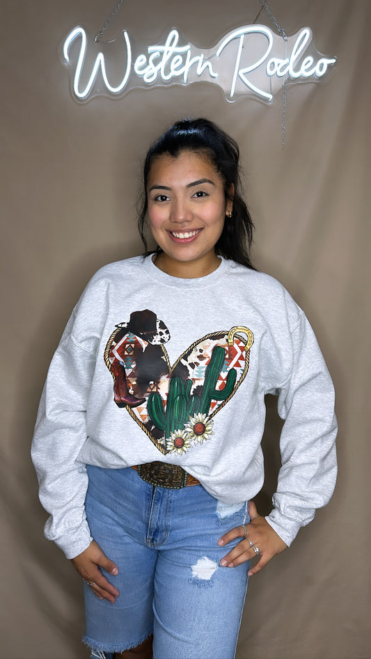 Crewneck heart gray