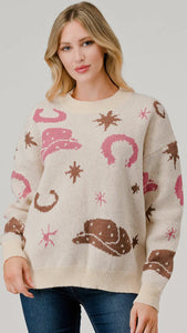 Cowgirl pink sweater