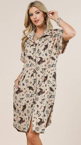 Wild West button down dress