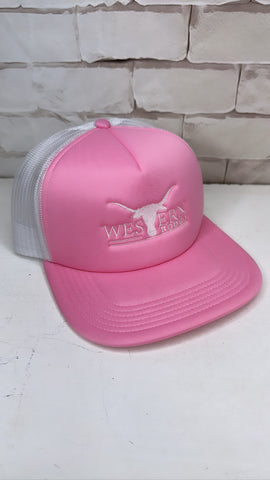 Pink/white wr hat