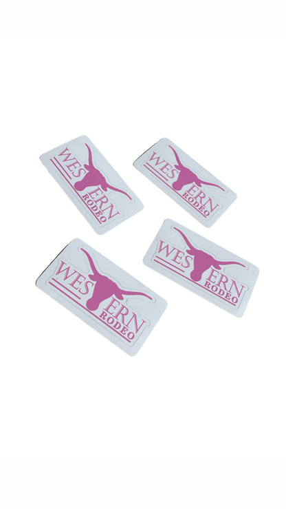 Western rodeo logo Pink stickers