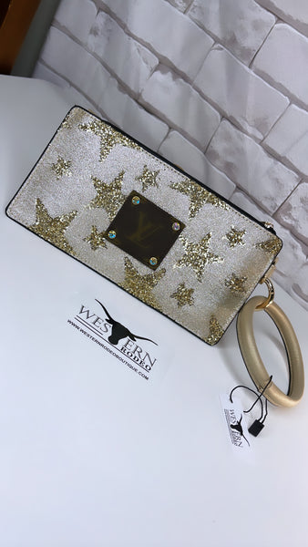 Bag wristlet LV stars gold