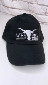 Western rodeo logo hat black