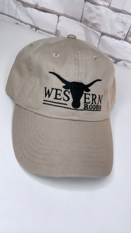 Western rodeo logo hat sand