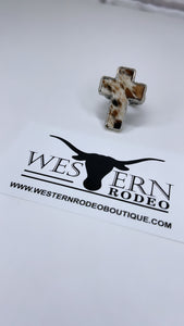 Ring cow print cross