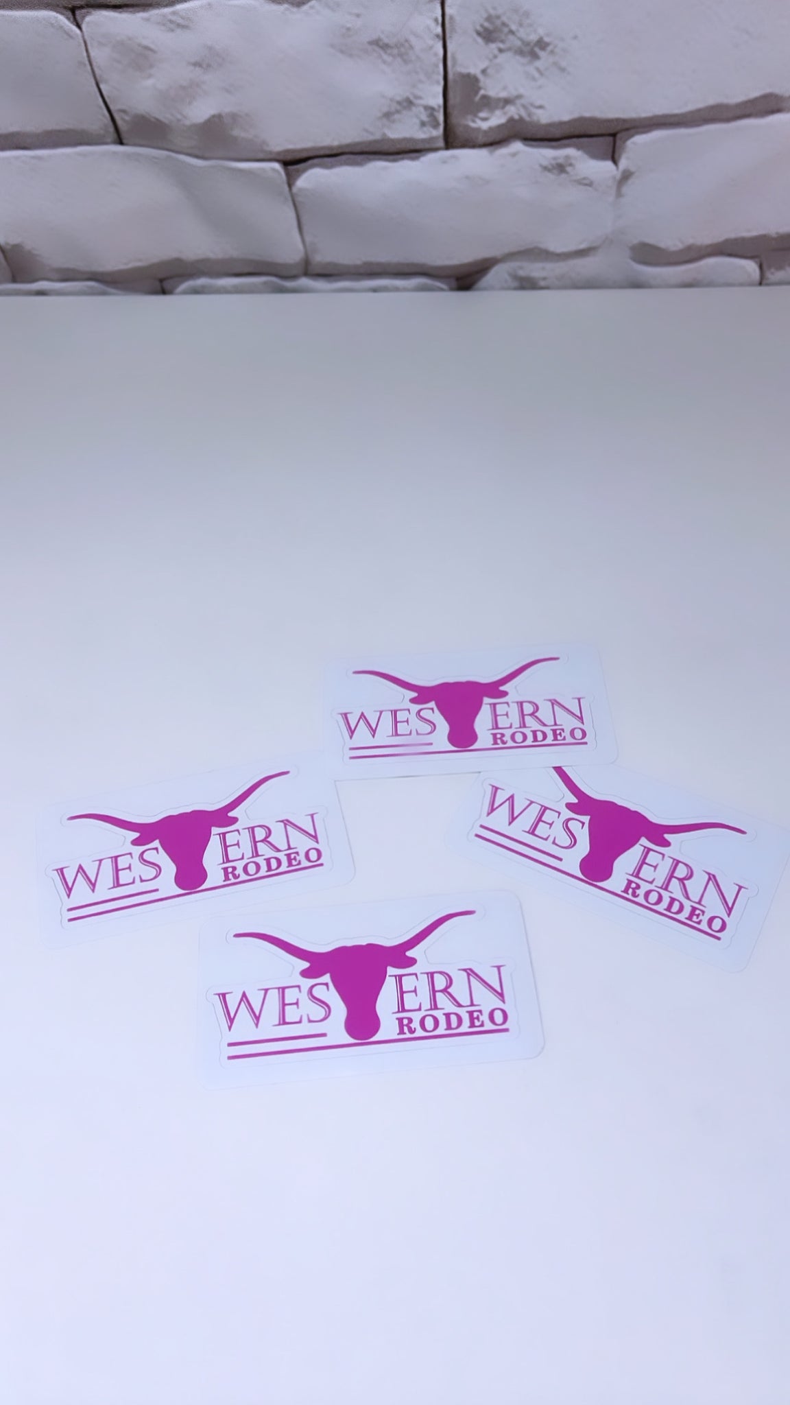 Western rodeo logo Pink stickers