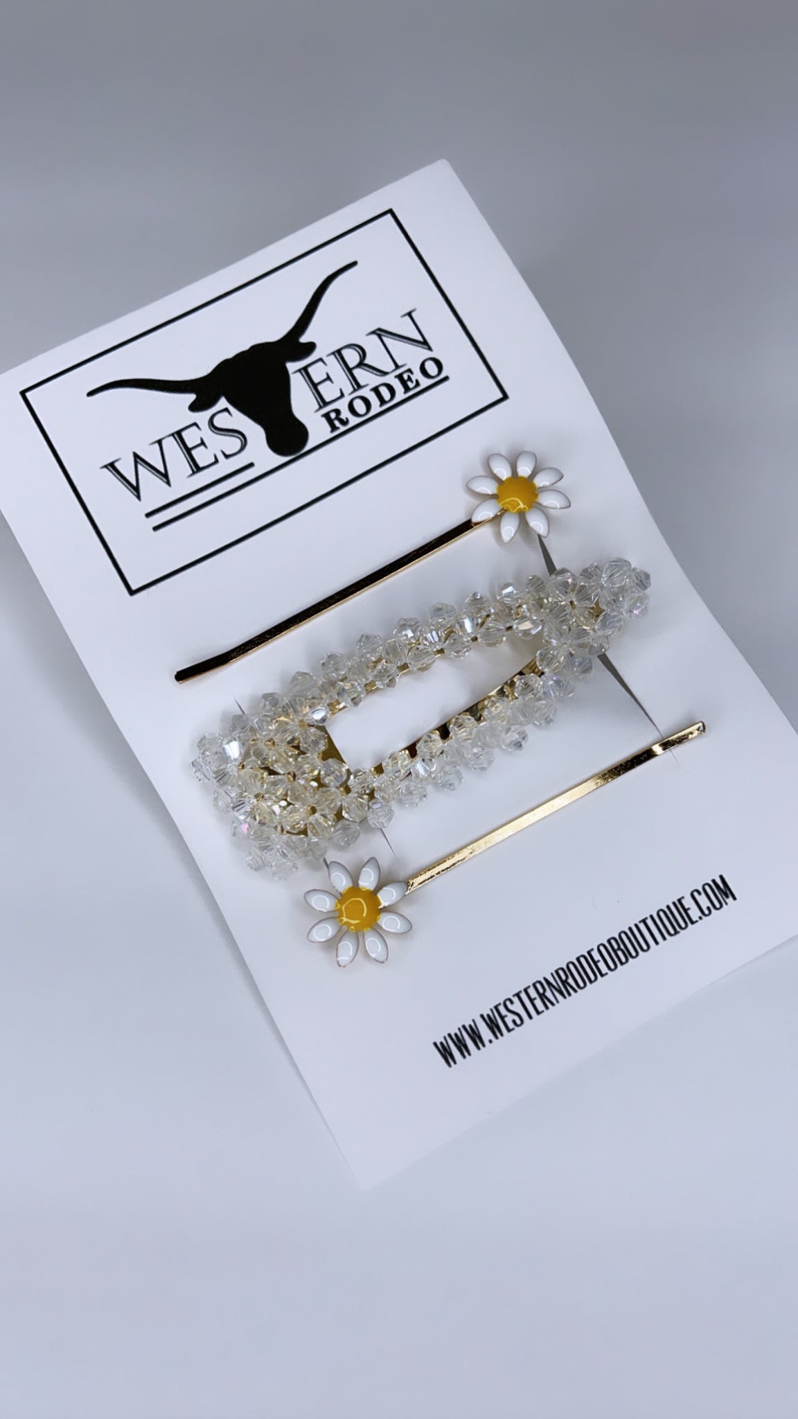 Hair clips white glam