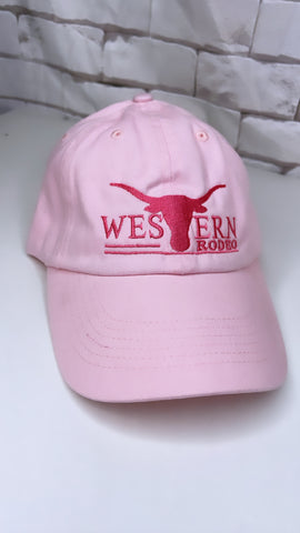 Western rodeo logo hat pink