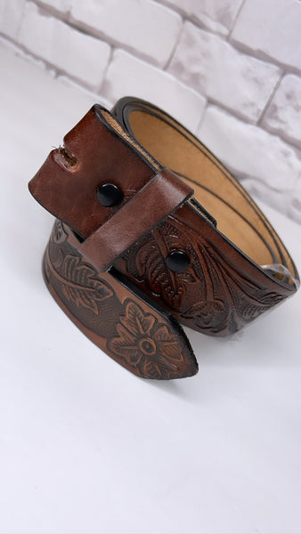 Belt tooled belt brown