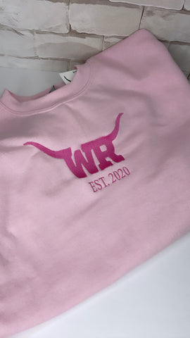 Crewneck Pink on pink WR logo