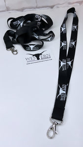 Western rodeo lanyard black